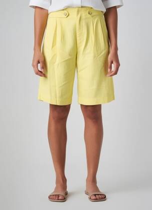 Bermuda tissage popeline taille normale jaune COUTURIST femme