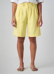 Bermuda tissage popeline taille normale jaune COUTURIST femme