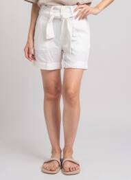 Short fermeture zippée sous rabat boutonné taille normale blanc COUTURIST femme
