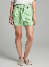Short fermeture zippée sous rabat boutonné taille normale vert COUTURIST femme