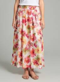 Jupe longue coupe fluide rose COUTURIST femme