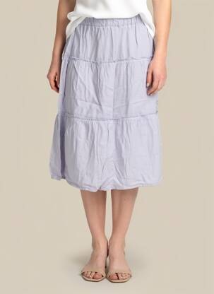 Jupe mi-longue coupe évasée violet COUTURIST femme
