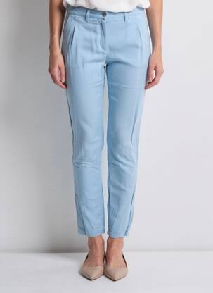 Pantalon slim tissage popeline taille normale bleu COUTURIST femme