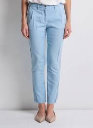 Pantalon slim tissage popeline taille normale bleu COUTURIST femme