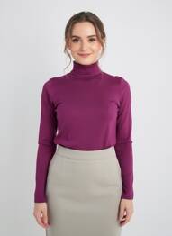 Sous-pull tissage côtelé manches longues violet KING LOUIE femme