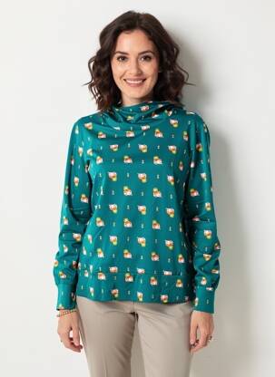 T-shirt manches longues manches longues vert BLUTSGESCHWISTER femme