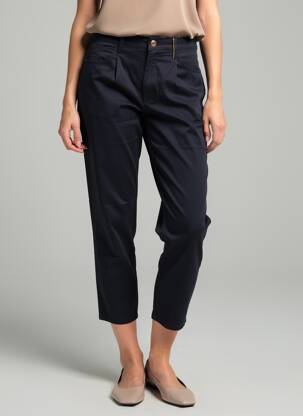 Pantalon 7/8 tissage popeline taille normale noir COUTURIST femme