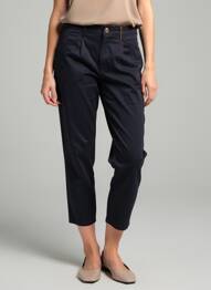 Pantalon 7/8 tissage popeline taille normale noir COUTURIST femme