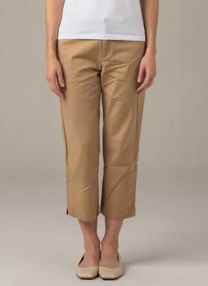 Corsaire tissage popeline taille normale beige fonce COUTURIST femme