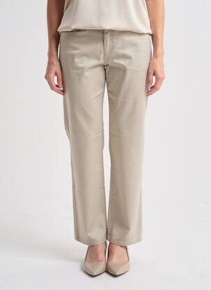 Pantalon droit tissage popeline taille normale gris COUTURIST femme