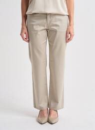 Pantalon droit tissage popeline taille normale gris COUTURIST femme