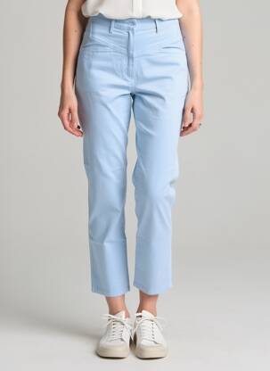 Pantalon 7/8 tissage popeline taille normale bleu COUTURIST femme