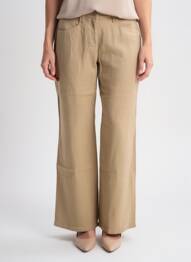 Pantalon droit taille à pinces taille normale beige COUTURIST femme