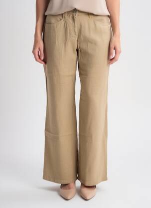 Pantalon droit taille à pinces taille normale beige COUTURIST femme