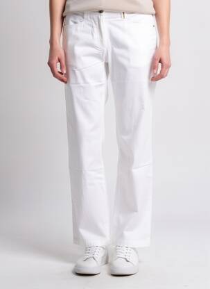Pantalon chino tissage popeline taille normale blanc COUTURIST femme
