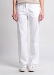 Pantalon chino tissage popeline taille normale blanc COUTURIST femme