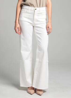 Pantalon flare coupe évasée blanc COUTURIST femme
