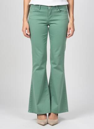 Pantalon flare fermeture zippée sous rabat boutonné vert COUTURIST femme