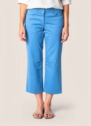 Pantalon 7/8 fermeture zippée sous rabat boutonné bleu COUTURIST femme