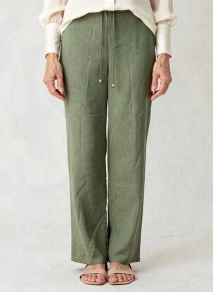 Pantalon large taille normale taille normale vert PIER BÉ femme