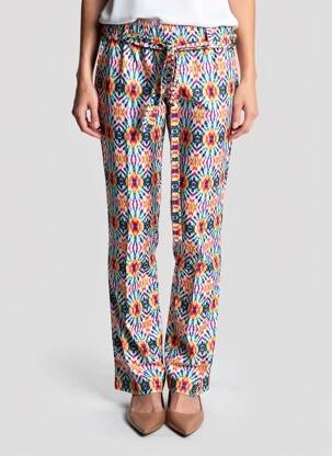 Pantalon droit tissage popeline taille normale bleu FA CONCEPT femme