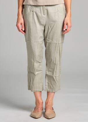 Pantacourt coupe droite taille normale beige PAUSE CAFE femme