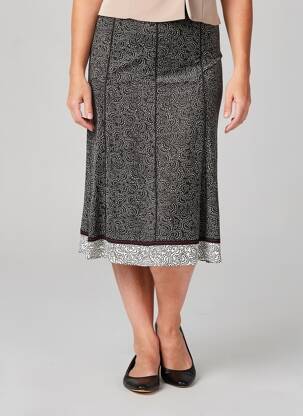 Jupe mi-longue coupe droite noir PAUPORTÉ femme