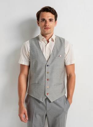 Gilet sans manche coupe cintrée gris clair HAFNIUM homme