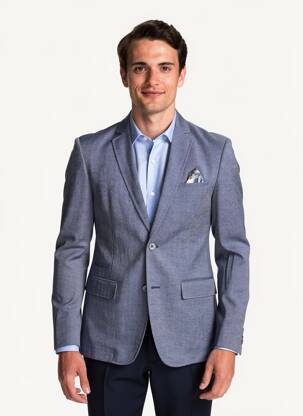 Blazer tissage chiné bleu HAFNIUM homme