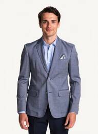 Blazer tissage chiné bleu HAFNIUM homme