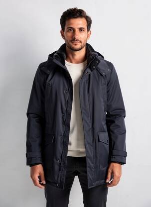 Parka manches longues a capuche bleu HAFNIUM homme