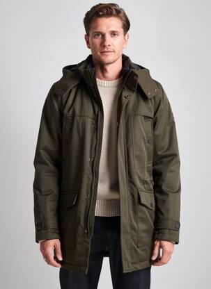 Parka manches longues a capuche vert HAFNIUM homme