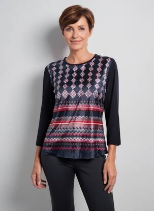 T-shirt manches longues manches longues bleu CHRISTINE LAURE femme