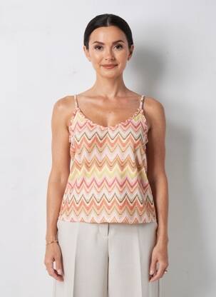 Top stretch fines bretelles rose GARCIA femme