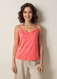 T-shirt coupe cintrée fines bretelles rose GARCIA femme