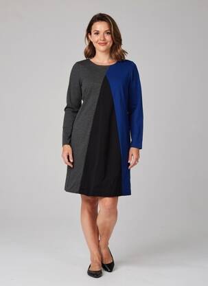 Robe courte manches 3/4 manches 3/4 gris PAUPORTÉ femme