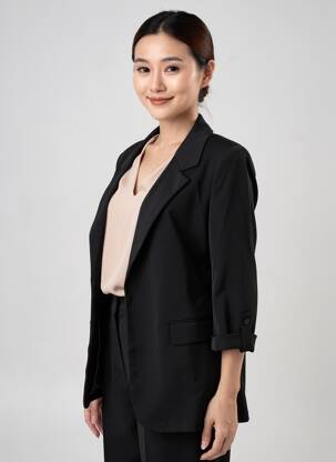 Blazer coupe cintrée noir GEISHA femme