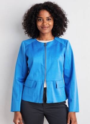 Veste casual col rond bleu STREET ONE femme