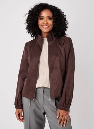 Veste casual tissage suedine marron STREET ONE femme