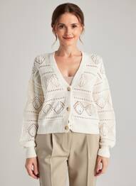 Gilet manches longues resserrée sur le bas beige GARCIA femme