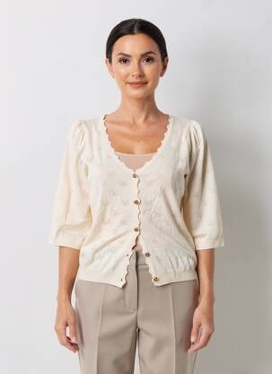 Gilet manches longues manches 3/4 beige GARCIA femme