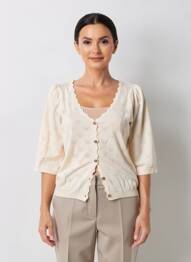 Gilet manches longues manches 3/4 beige GARCIA femme