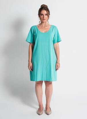 Robe courte manches courtes manches courtes vert M.X.O femme