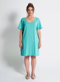 Robe courte manches courtes manches courtes vert M.X.O femme