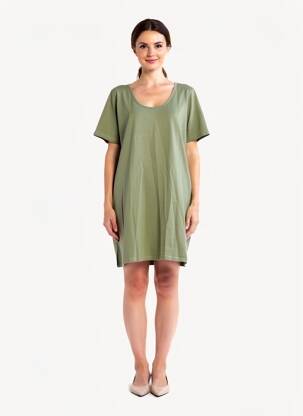 Robe courte manches courtes manches courtes vert fonce M.X.O femme