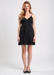 Robe courte coupe cintrée fines bretelles noir CHICOSOLEIL femme