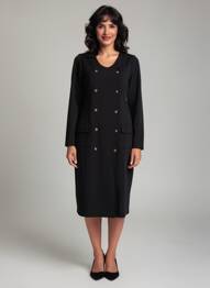 Robe mi-longue manches longues manches longues noir AGATHE & LOUISE femme