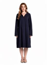 Robe mi-longue manches longues manches longues bleu AGATHE & LOUISE femme