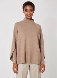 Pull coupe droite manches longues marron ADORE femme