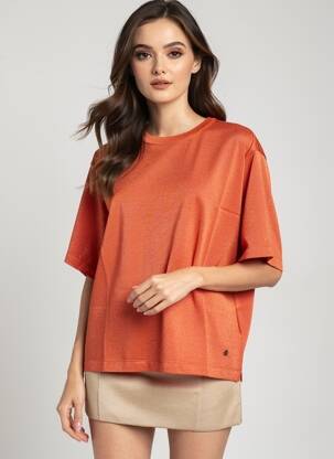 Top coupe fluide manches courtes orange MOS MOSH femme